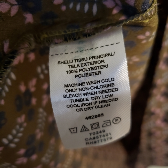 Ann taylor olive flower XS sleeveless - Picture 5 of 6